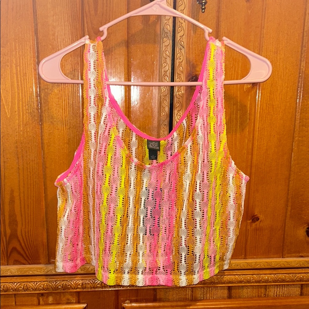 Colorful Crochet Crop Top NWT